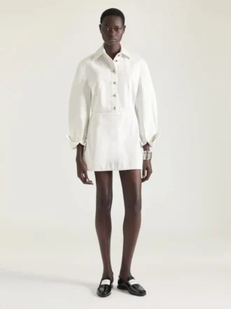 Cocoon-minijurk van wit denim