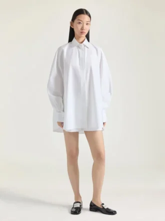 Cocoon-overhemd van popeline met Givenchy-borduursel