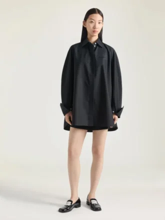 Cocoon-overhemd van popeline met Givenchy-borduursel Cocoon-overhemd van popeline met Givenchy-borduursel