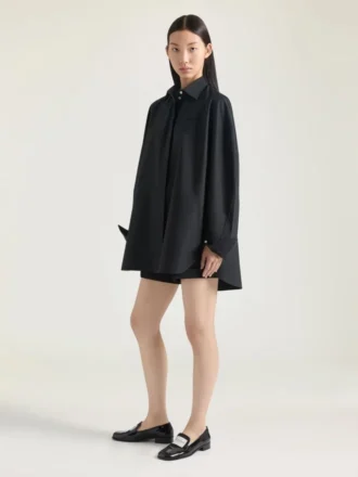 Cocoon-overhemd van popeline met Givenchy-borduursel Cocoon-overhemd van popeline met Givenchy-borduursel