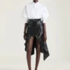 Asymmetrische bikerrok van leer Asymmetrische bikerrok van leer