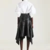 Asymmetrische bikerrok van leer Asymmetrische bikerrok van leer