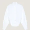 Cocoon-shirt met splitten in popeline