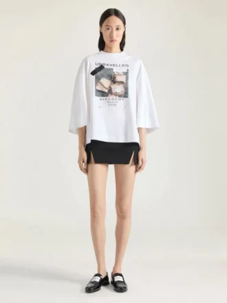 Cocoon-T-shirt van katoen met archiefprint