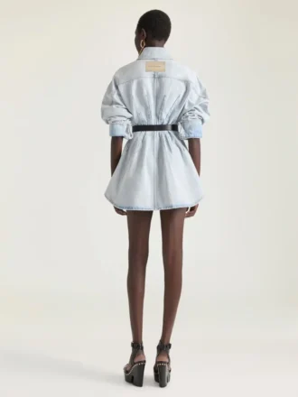 Cocoonjurk in lichtblauw denim