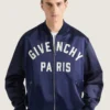 Couture-bomberjack in satijn met geborduurde Givenchy Paris-tekst Couture-bomberjack in satijn met geborduurde Givenchy Paris-tekst