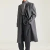 Couture jas met naden van wol en kasjmier Couture jas met naden van wol en kasjmier