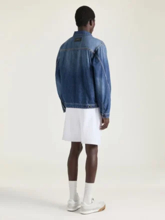 Couture-jasje met naden in donkerblauw denim
