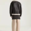 Couture-naad Aviator-blouson van leer en schapenvacht
