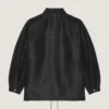 Couture-naad polyfaille jasje met Givenchy Paris-patch Couture-naad polyfaille jasje met Givenchy Paris-patch