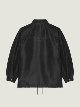 Couture-naad polyfaille jasje met Givenchy Paris-patch