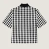 Couture-overhemd met gingham-patroon in katoen Couture-overhemd met gingham-patroon in katoen