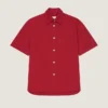 Couture-overhemd met naden in overgeverfd denim Couture-overhemd met naden in overgeverfd denim