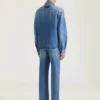 Couture-overhemd met naden in shadow-gewassen denim Couture-overhemd met naden in shadow-gewassen denim