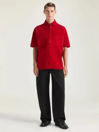 Couture-overhemd met naden in suède Couture-overhemd met naden in suède