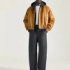 Couture Raglan-blouson met naden in leer Couture Raglan-blouson met naden in leer