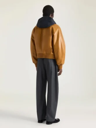 Couture Raglan-blouson met naden in leer