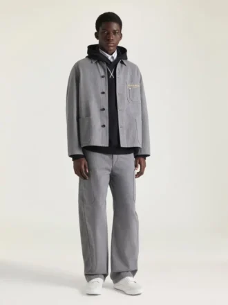 Couture Seam-cargobroek van visgraatdenim Couture Seam-cargobroek van visgraatdenim