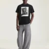 Couture Seam-cargobroek van visgraatdenim Couture Seam-cargobroek van visgraatdenim
