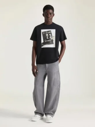 Couture Seam-cargobroek van visgraatdenim Couture Seam-cargobroek van visgraatdenim