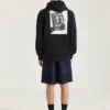 Couture Seam-hoodie van fleece met clapperboard-print Couture Seam-hoodie van fleece met clapperboard-print