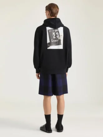 Couture Seam-hoodie van fleece met clapperboard-print