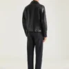 Bikerblouson met ritssluiting van leer Bikerblouson met ritssluiting van leer