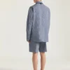 Bermudashort met dubbele plooien en ruitjespatroon van katoen Bermudashort met dubbele plooien en ruitjespatroon van katoen