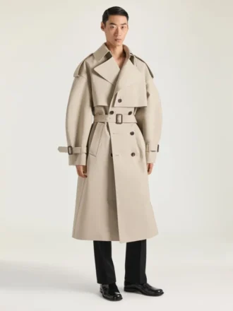Couture-trenchcoat met naden van katoen