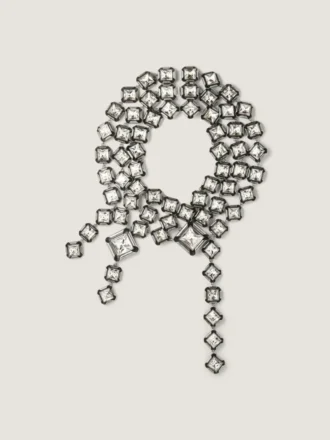 Deconstructed Crystals ketting met meerdere rijen kristallen