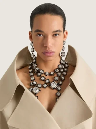 Deconstructed Crystals ketting met meerdere rijen kristallen