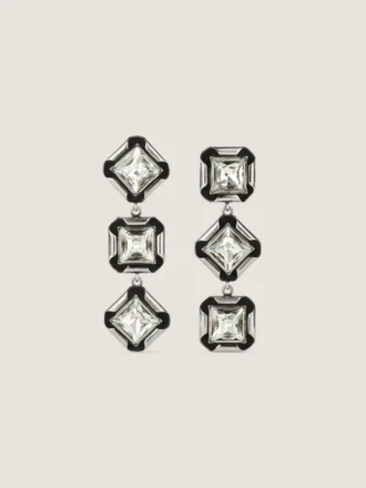 Deconstructed Crystals-oorbellen van metaal en kristallen