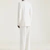 Dubbelrijige cocoonjas van wol en mohair Dubbelrijige cocoonjas van wol en mohair