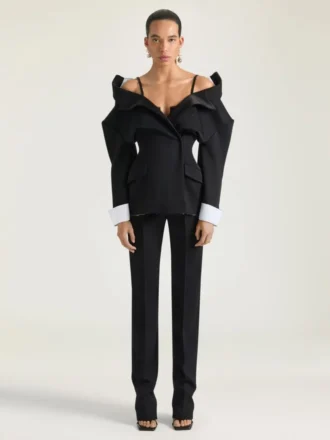 Skinny broek van wol en mohair