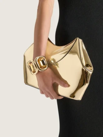 Facet-clutch van leer met spiegeleffect