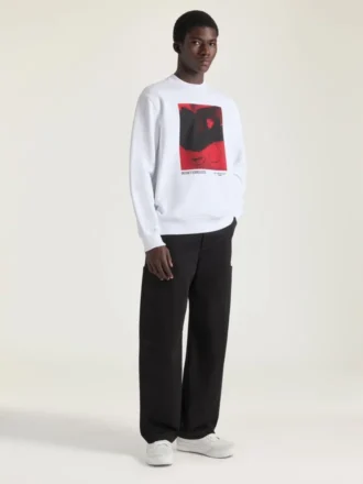 Fleece-sweatshirt met surrealistische print