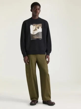 Fleece-sweatshirt met surrealistische print