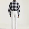 Getailleerde broek met rechte pijpen van wol en mohair