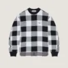 Geruite trui van wol met Givenchy Paris-borduursel Geruite trui van wol met Givenchy Paris-borduursel