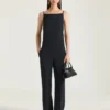 Gesneden jumpsuit van crêpe cady