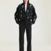 Getailleerde broek met rechte pijpen van wol en mohair