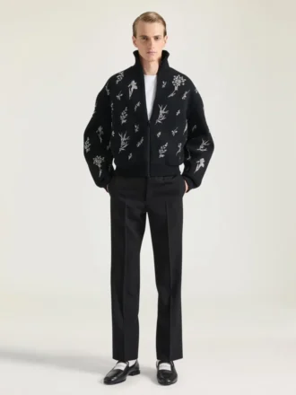Getailleerde broek met rechte pijpen van wol en mohair Getailleerde broek met rechte pijpen van wol en mohair