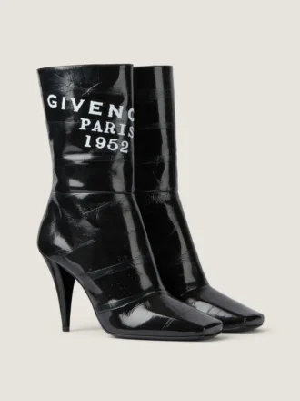GIVENCHY-enkellaarsjes met vierkante hak en tape-detail, van leer