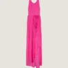 Halterneck gedrapeerde jurk van jersey