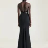 Haltertop van viscose met kristallen
