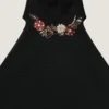 Haltertop van viscose met kristallen