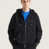 Hoodie met ritssluiting van fleece met Givenchy-stempelprint Hoodie met ritssluiting van fleece met Givenchy-stempelprint