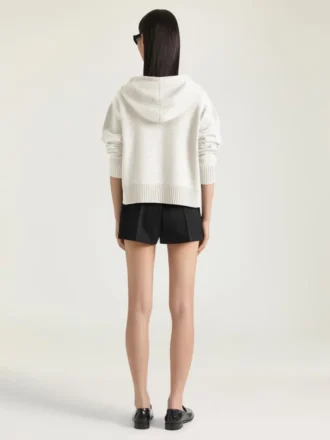 Hoodie met ritssluiting van wol en kasjmier