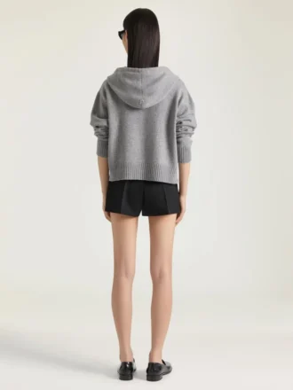 Hoodie met ritssluiting van wol en kasjmier