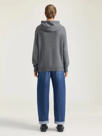 Hoodie van kasjmierbreisel